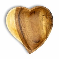 Holzschale Akazie 15Cm Herz Design Snackschale Schale Obstschale Dekoschale Deko