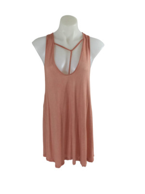 Free People Womens Amelia Y-Strap Sleeveless Tank Top Peach Size Small