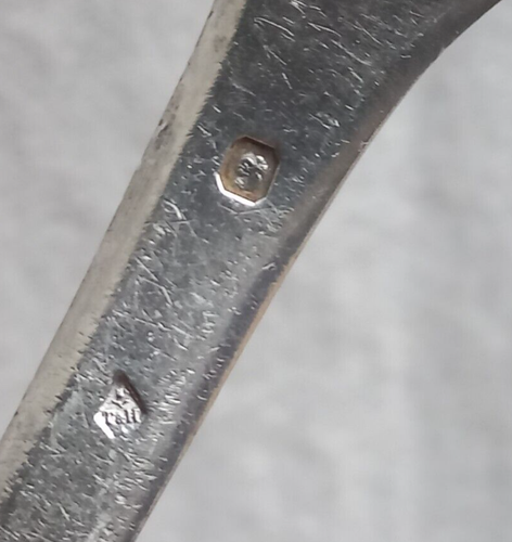 Couverts service argent massif 240 gr cuillère fourchette modèle Uniplat 19eme - Photo 17/20