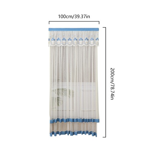 Lace Mesh Anti-mosquito Screen Curtains Door Curtain Bedroom Partition 2 Layers - Picture 3 of 34