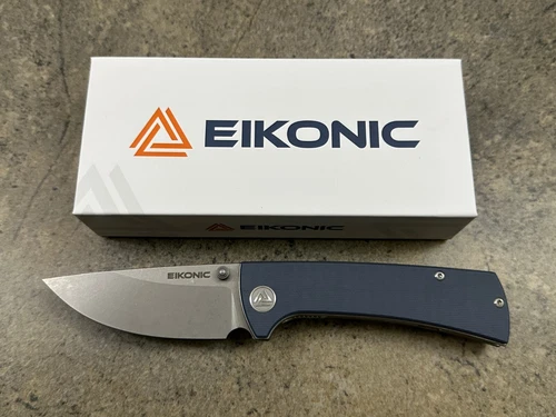 Eikonic RCK9 Pocket Knife Steel Blue G10 Handle Premium D2 Steel Blade