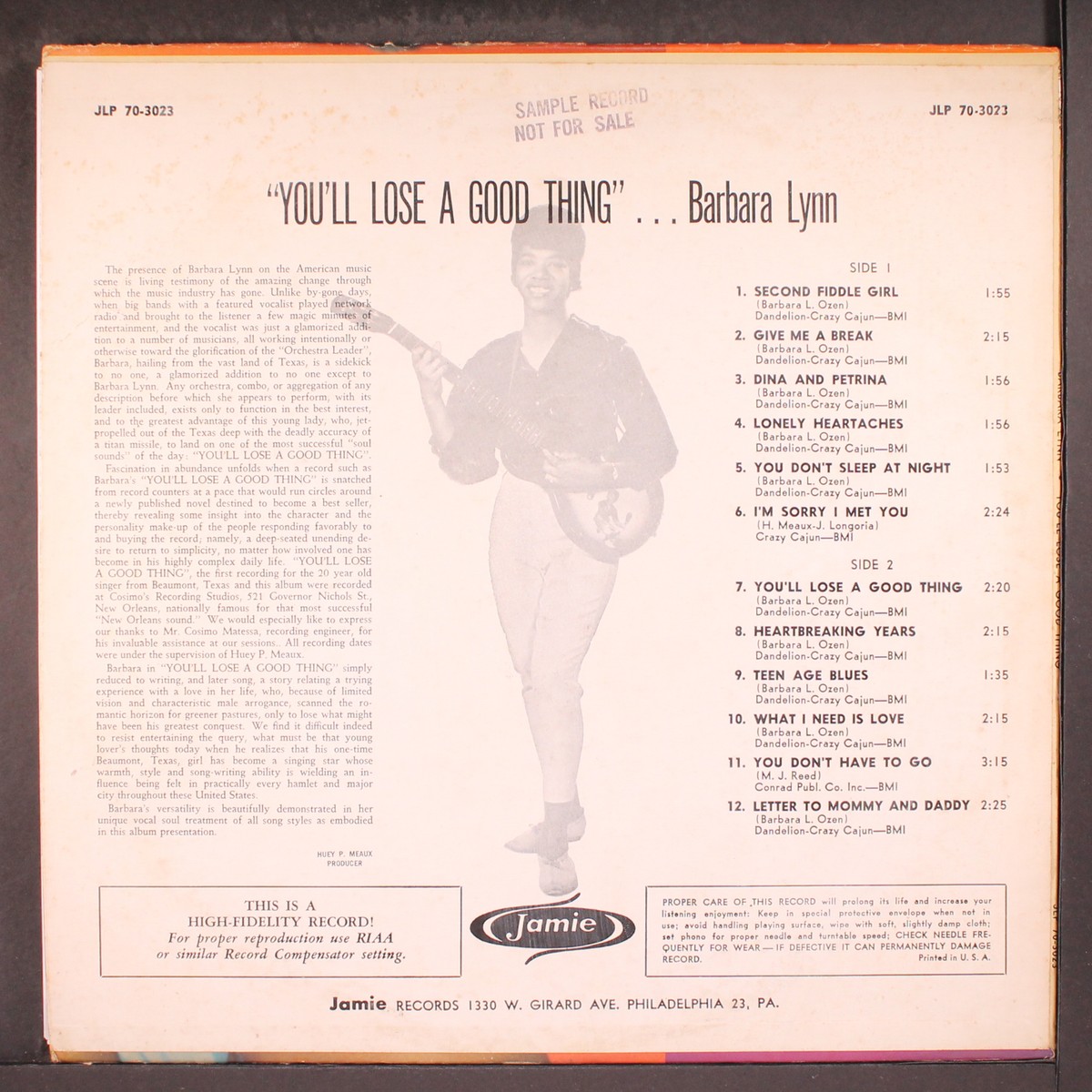 米LP Barbara Lynn Youll Lose A Good Thing JLP703023ST JAMIE /00260 You´ll Lose a Good Thing