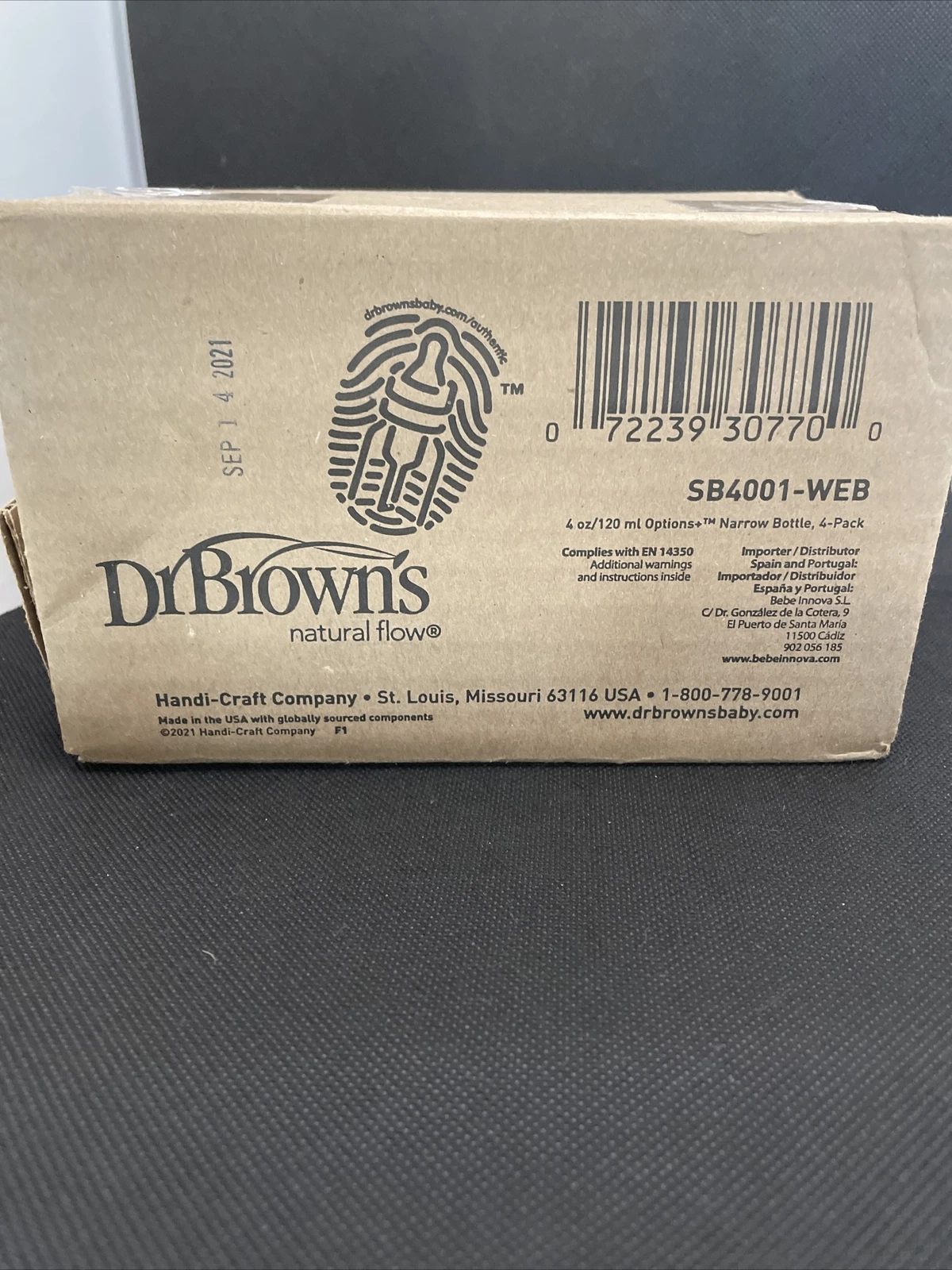 Dr. Brown's Options+ Baby Bottle, 4 Ounce (Pack of 4) Narrow SB4001-WEB