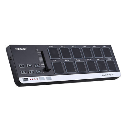 Worlde EasyPad.12 Portable  USB 12 Drum Pad  MIDI Controller D1I6