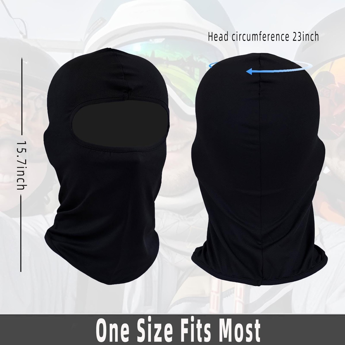 Pasamontañas De Calavera - 95% Algodón, 5% Elastano - Para Moto, Esquí, Ciclismo - Talla única, Se Usa Bajo Casco