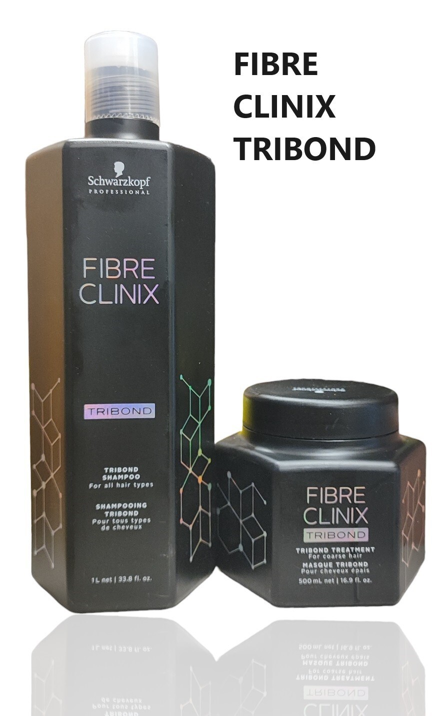 Шампунь Schwarzkopf Fibre Clinix Tribond Shampoo 33,8 унции и для ухода за жесткими волосами 16,9 унции
