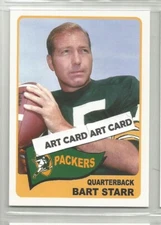 Bart Starr Green Bay Packers 2022 Custom Made Football Art Card