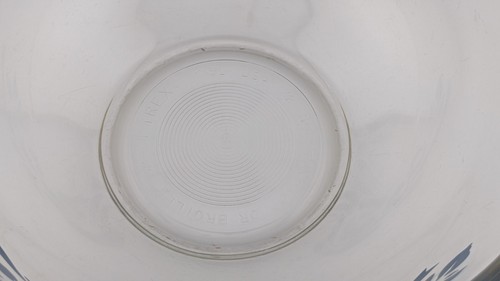 Mezclador vintage Pyrex cinta de flores azules #323 mediano 1,5 L vidrio transparente - Imagen 6 de 6