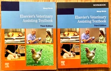 Elsevier's VETERINARY ASSISTING TEXTBOOK Third Edition by Margi Sirois +WORKBOOK