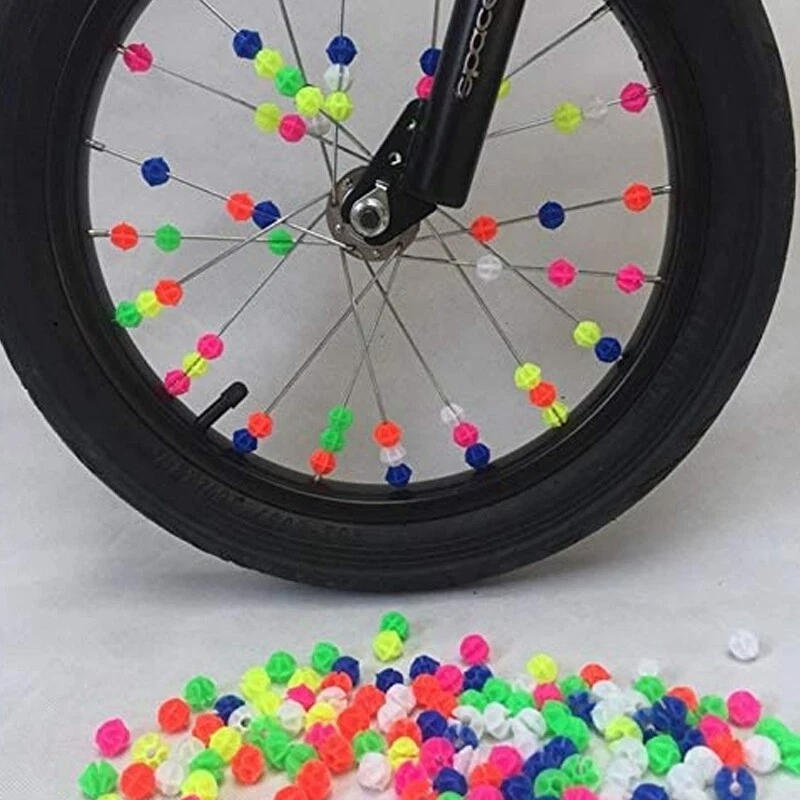 108Pcs Bicycle Round Decorative Colored Beads Spokes Decorations