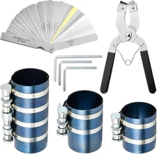 8pcs Piston Ring Compressor Tool Set w/ Pliers Hex Key Feeler Gauge