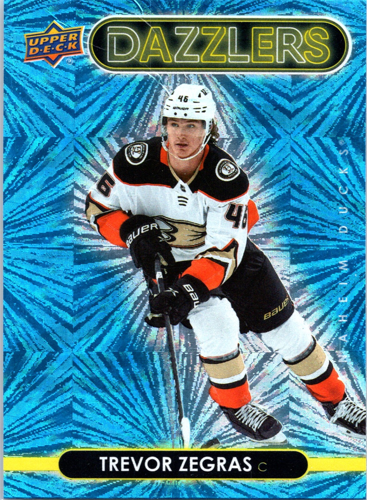 2021-22 Upper Deck Series 1 TREVOR ZEGRAS Dazzlers Blue #DZ-1 Anaheim Ducks