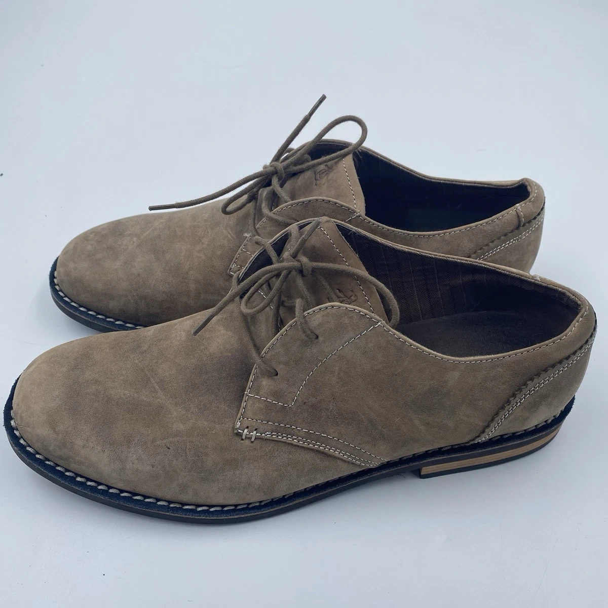 penguin brown dress shoes Original Penguin Men's Terrest Sneakers in Dark Beige/Beige, Size 10.5