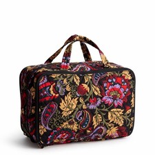 Vera Bradley Multicolor Cotton Makeup Case with Handle, Zipper, Pockets