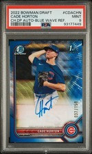 Cade Horton Bowman Chrome 2022 Blue  Wave Auto /150 PSA 9 Cubs ROY?