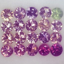 2.34CT GORGEOUS VVS 20PCS 2.9MM UNHEATED ROUND FANCY COLOR SAPPHIRE NATURAL