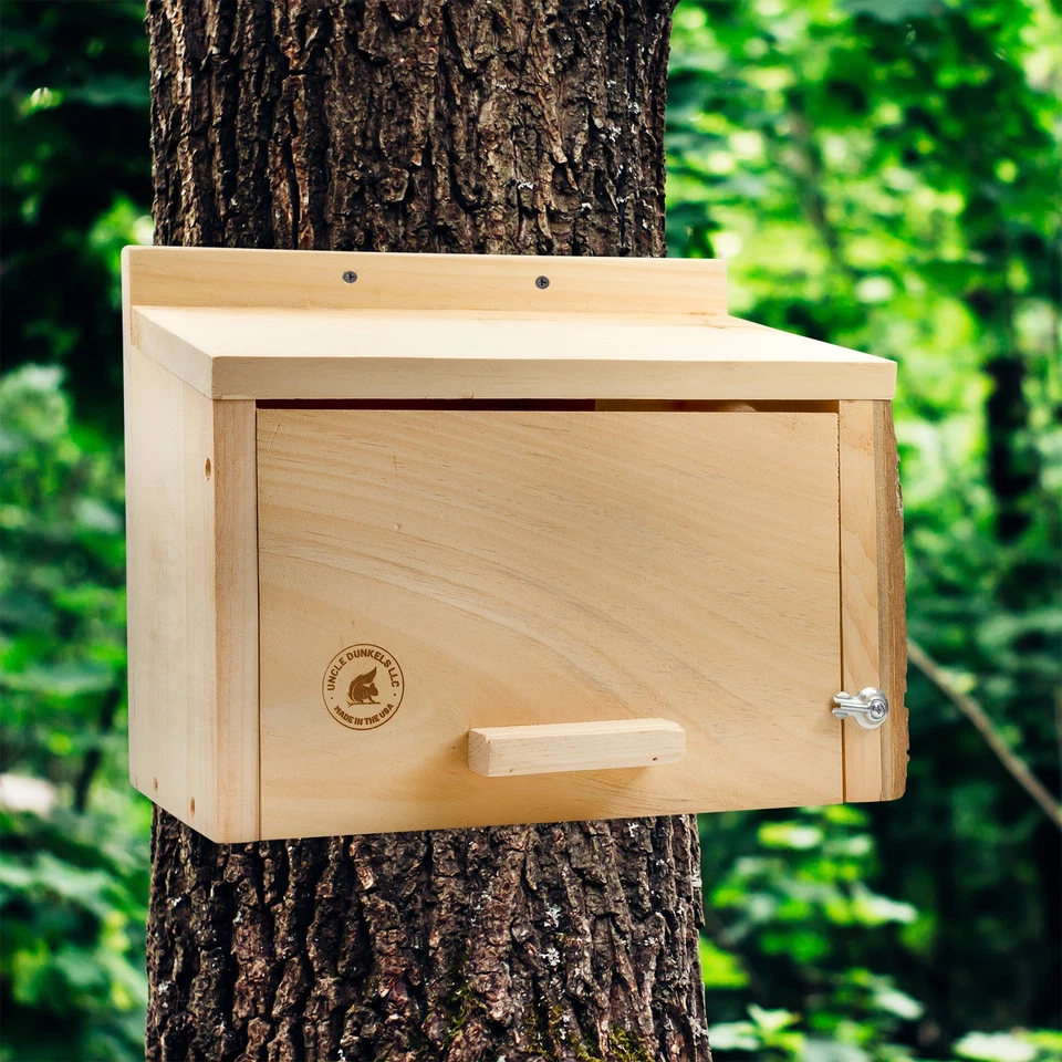 Caja de anidación de ardillas, refugio exterior invierno madera artesanal Foto 4 de 4