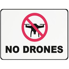 Vintage Distressed Metal Sign No Drones Allowed for Backyard Wall Art Decoration