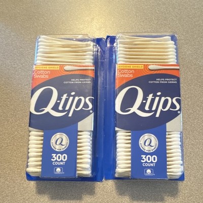 2 Q-tips Hygiene Shield Cotton Swabs 300 Count Double-Ended Anti-Microbial White