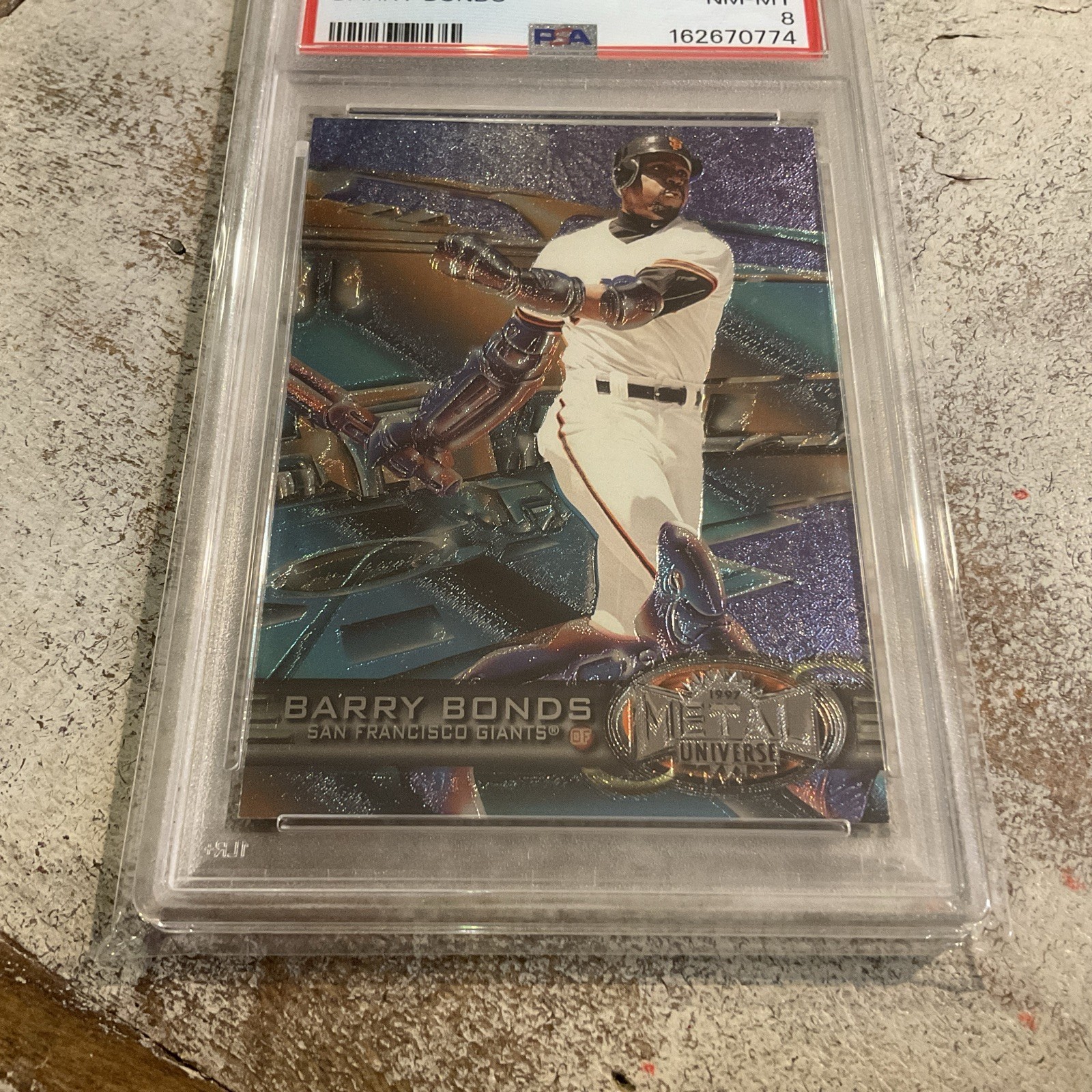 BARRY BONDS 1997 METAL UNIVERSE CARD #242-SAN FRANCISCO GIANTS -GRADED PSA 8  view 5