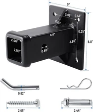 Bolt-On Trailer Hitch Receiver Tube 2" Hitch Wall Mounted for Lawn Tractor Mower