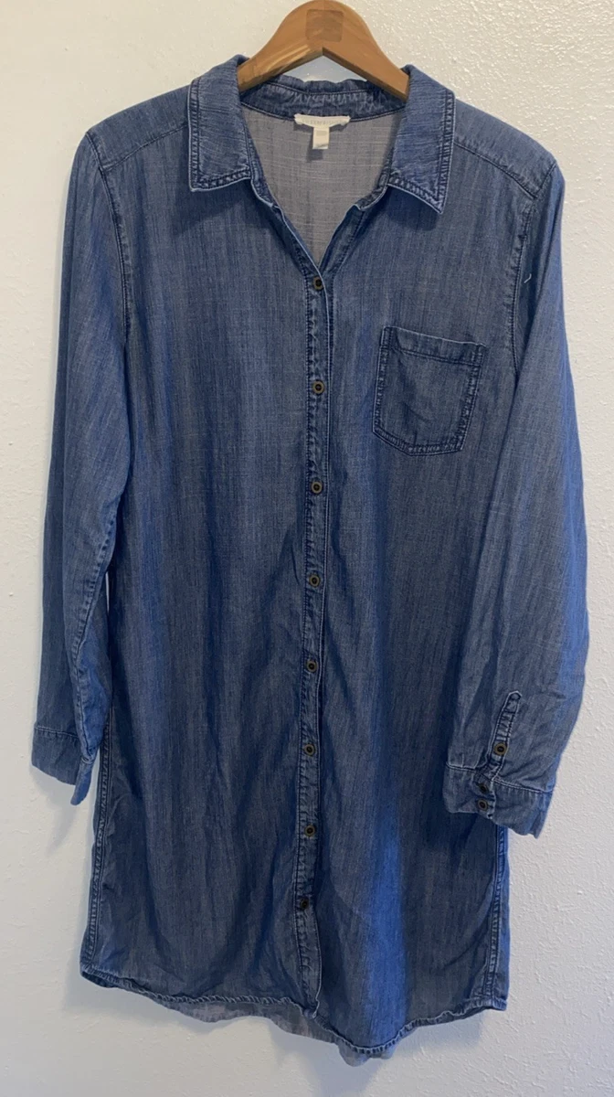 white christmas dresses Maxi Shirtdress, Rory, Famous Denim, Size XL, Indigo