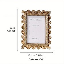 Cornice portafoto decorativa vintage in resina dorata per soggiorno da tavolo