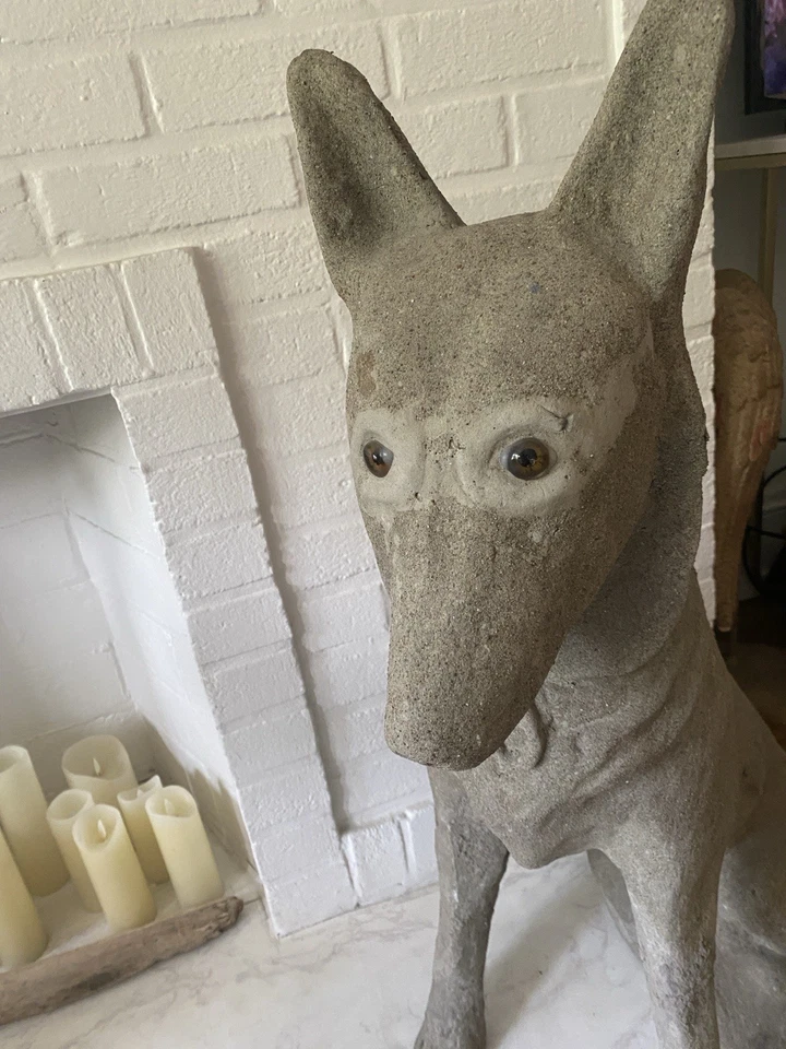 Pareja única de perros de arte popular vintage. Columbus Ohio 1930 Foto 4 de 4