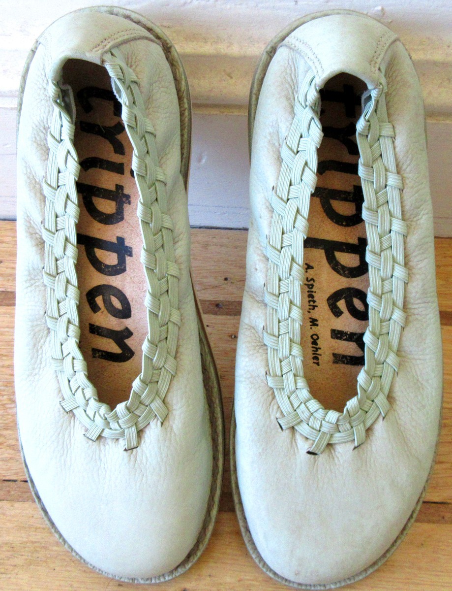 Trippen Mint Green Leather Flats w/ Braided Trim (Size 36) - PRICE