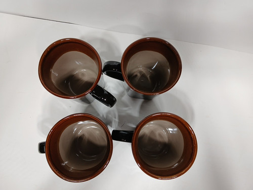Royal Norfolk schwarz & braun quadratisch Kakao Kaffeebecher Tasse 5" hoch - 14 Unzen (4 Stck.) - Bild 4 von 10
