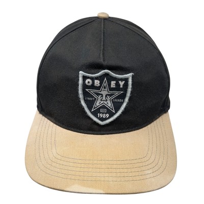 Obey 1989 Bring The Noise Snapback Hat Black One Size Adjustable Embroidered
