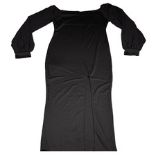 Retro Stage A-Line Maxi Dress Women 2XL Sheer Long Sleeve Slit To Knee Nice NWOT