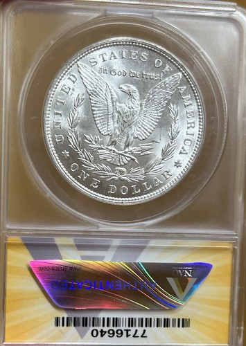 1896 Morgan Silver Dollar ANACS MS62 Amazing Reverse! - Picture 2 of 2