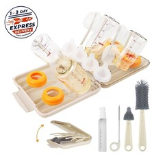 Kit limpiador de cepillos para biberones con rejilla para secar biberones, beige