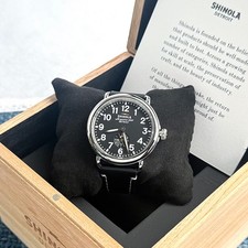 Orologio Shinola The Runwell 41mm Uomo Argonite 1069 Quadrante Nero Pelle Quarzo