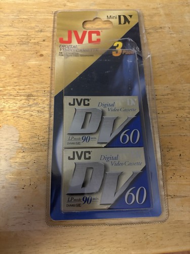 2 x JVC Mini DV Digital Video Cassette Tape DV 60 Leer LP Modus 90 Minuten - NEU