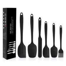 Silicone Spatulas Set of 6 Rubber Spoon Spatula Heat Resistant Spoonula One P...