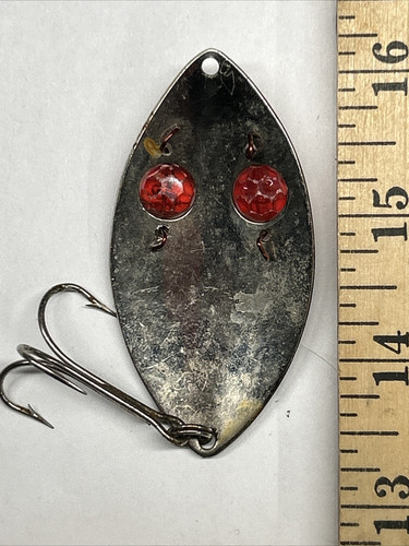 Vintage Lucky Strike Canada Red Eye Wiggler Spoon Fishing Lure - Bild 2 von 2