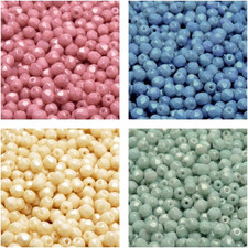 Rainbow Colored 4Mm round Glass Beads for Crafts - Premium Set of Czech Fire-Pol