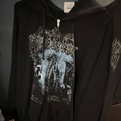 VETEMENTS x Cradle of Filth Black Graphic Full Zip Up Hoodie Size M