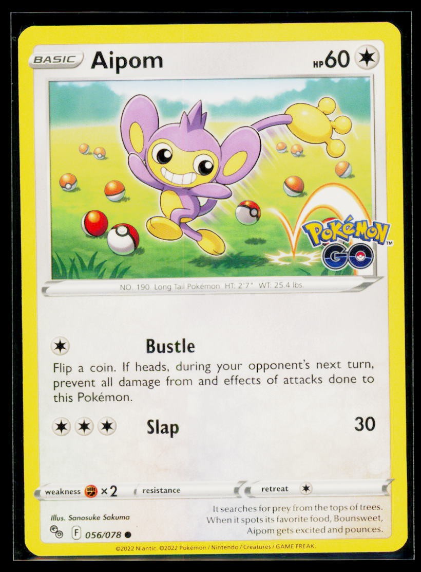 Aipom Common Pokemon GO 056/078 NM