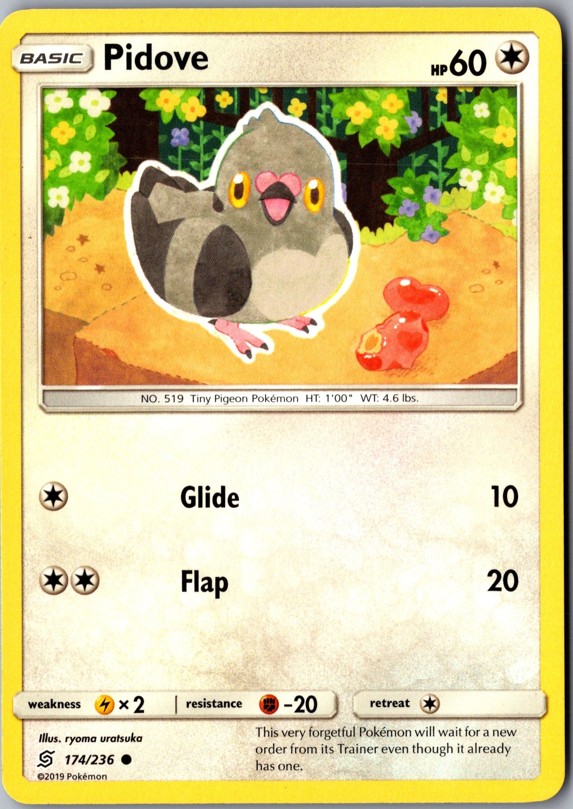 Pidove 174/236 Common Unified Minds Lightly Played Pokemon Card TCG Single