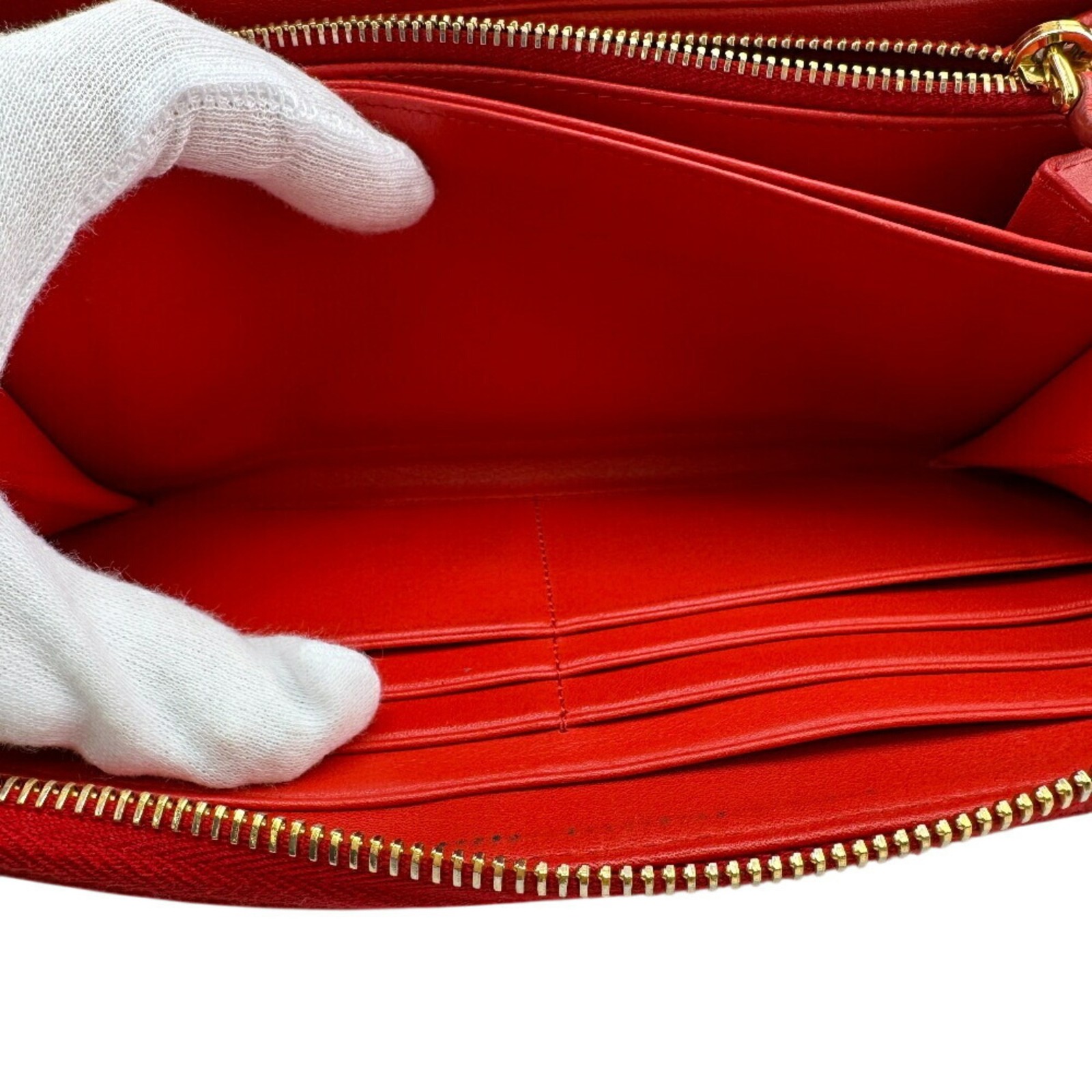 PRADA 1ML506 Round Vitello Move Long Wallet, Red, Women's GZl1f7uv thumbnail 13