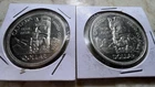 Lot Of 2- 1958 Canada Silver Dollar Totem Pole -1.2 Ounces Of Silver Total BU/AU