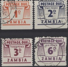 Zambia 1964 Postage Due  - 4 values, used