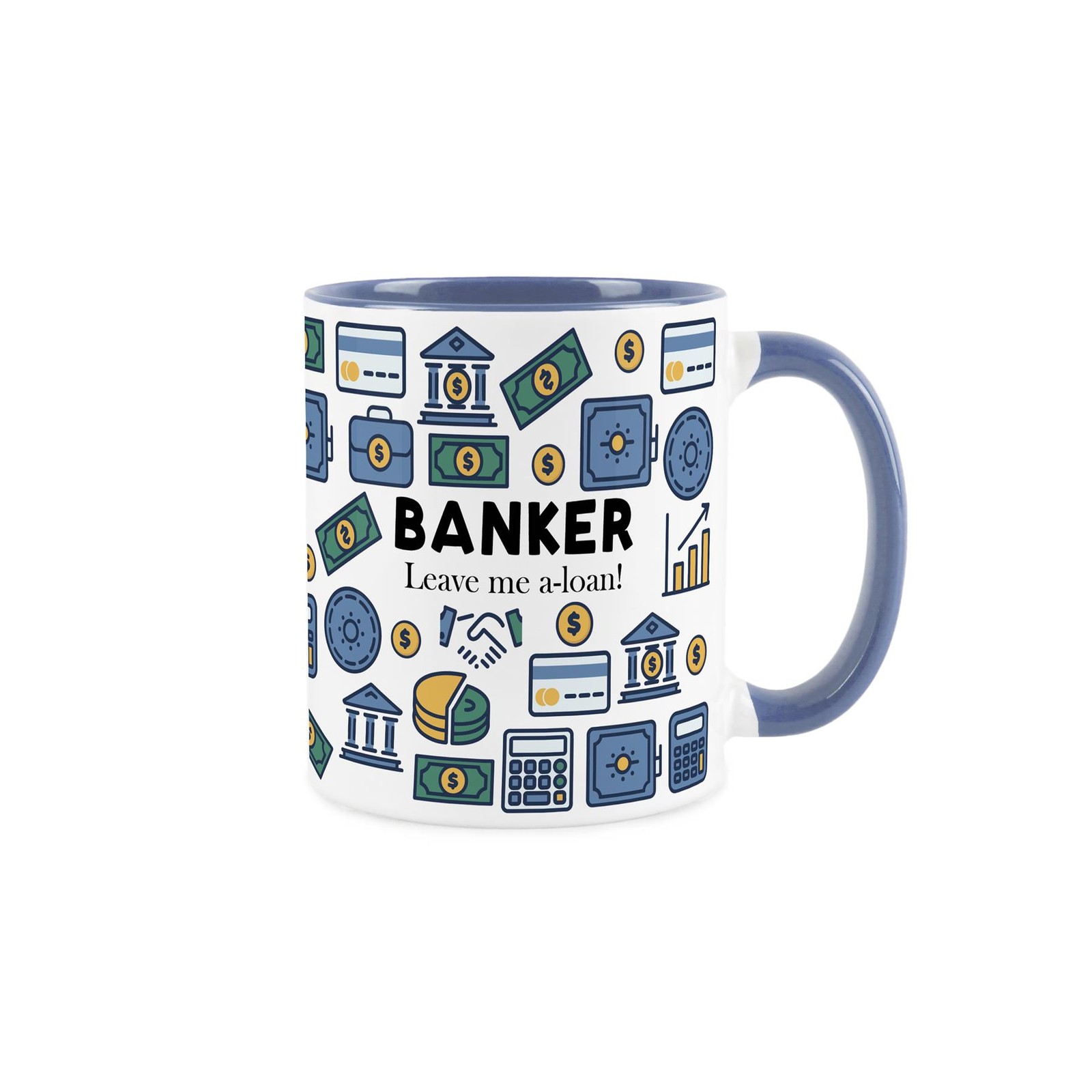 Banker Mug - Tea/Coffee Hot Drinks Blue Ceramic Cup Novelty Gifts for Bankers