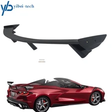 High Wing Style Trunk Spoiler Lip For Chevy Corvette C8 2020-2025 Black 84857289