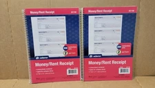 2 Pack ADAMS Money/Rent Receipt Book SC1182  400 Sets Carbonless NEW