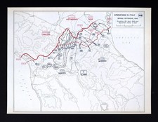 Mappa Seconda Guerra Mondiale 108 Italia Campagna Linea Gotica Battaglia di Bologna Vergato Argenta WW2
