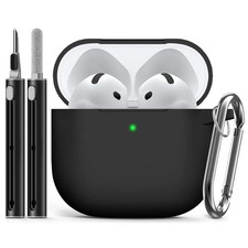for AirPods 4 Case Cover 2024 with Cleaner Kit,Soft Silicone Protective Case